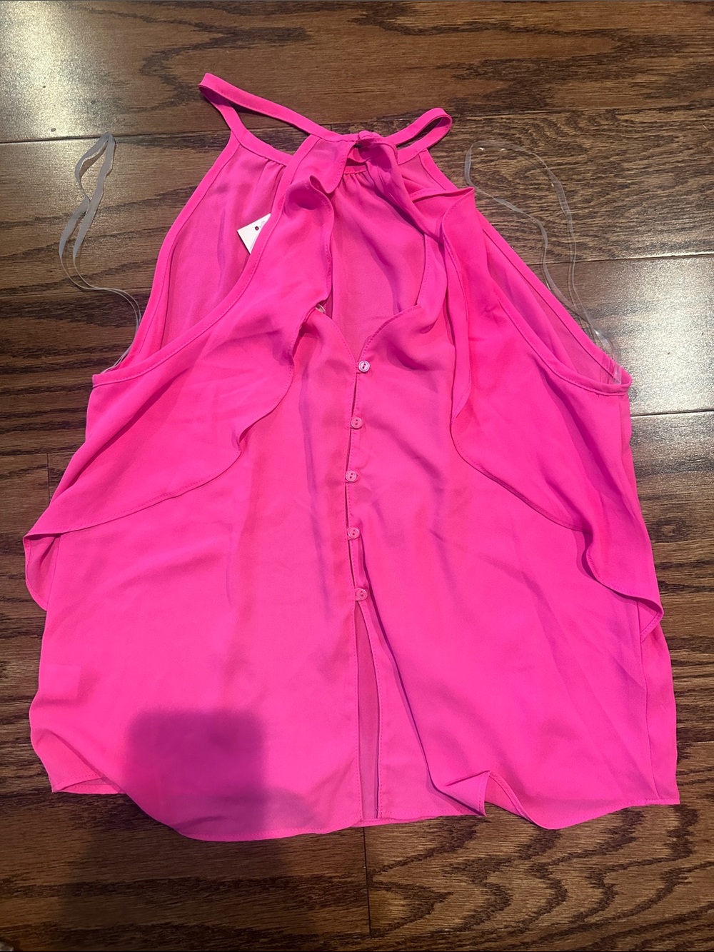 Francesca's Collections Hot Pink Halter Button-Front Camisole